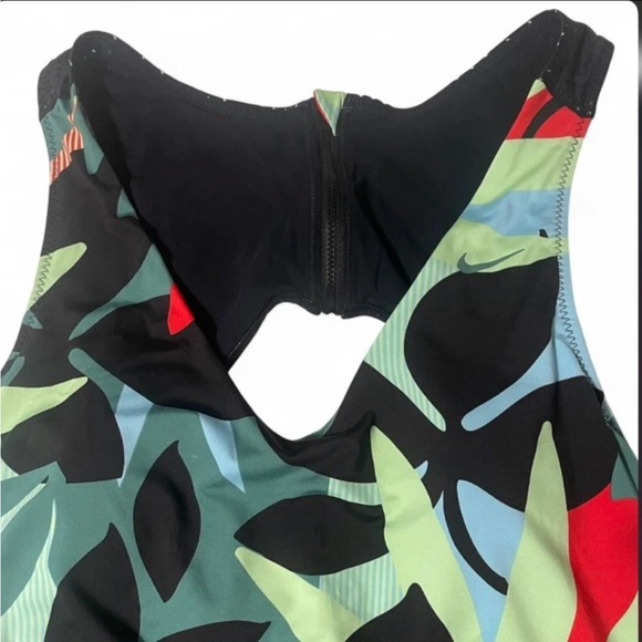 Nike Swim One Piece Swimsuit Womens XXL Floral Keyhole Back Bathing Suit NWOT - Picture 2 of 9